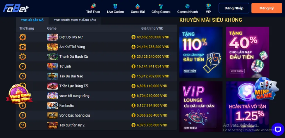 Đa dạng các môn thể thao tại casinomcw 678